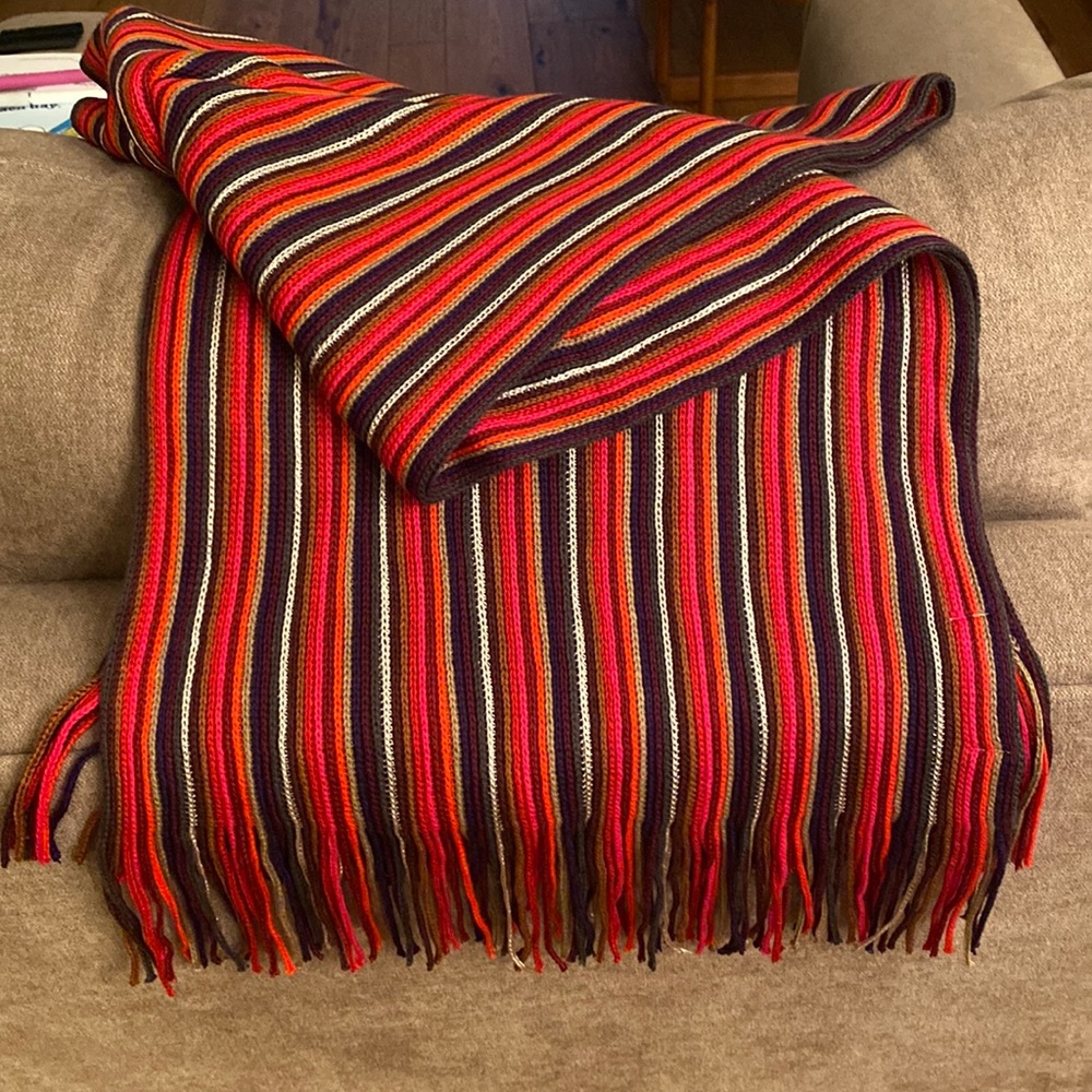 Beautiful red striped scarf